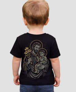 camiseta infantil católica Ide a José São José feminina – SerSanto em algodão premium